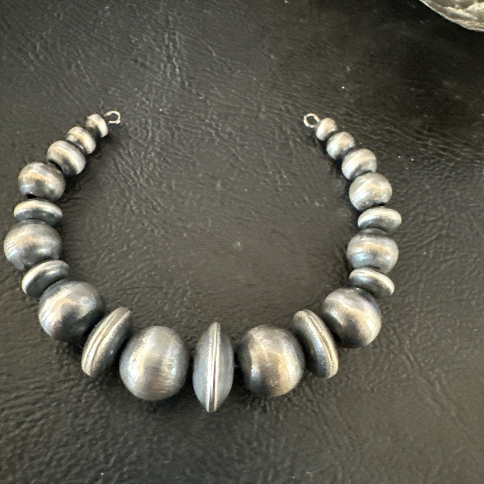 Children Navajo Pearls Sterling Silver Bead Stainless Wrap Bracelet 4.5" 19022