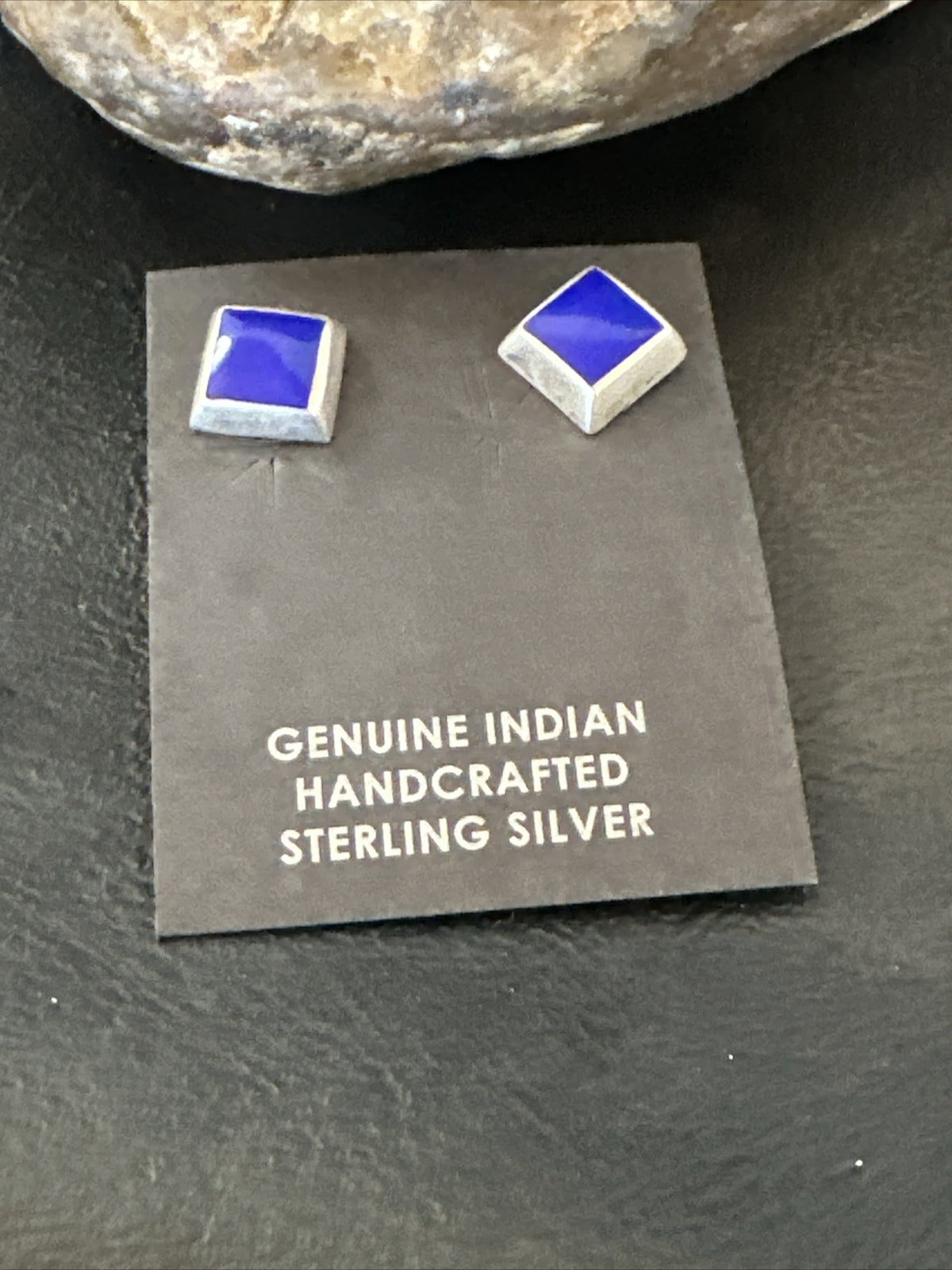 Blue Lapis Sterling Silver  Post Stud Earrings 0.25" 1063