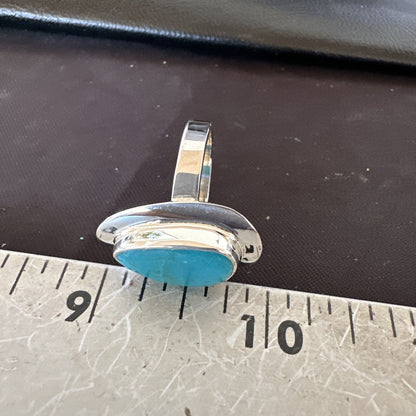 Southwestern Sterling Silver Blue Kingman Turquoise Ring Size 9 18526