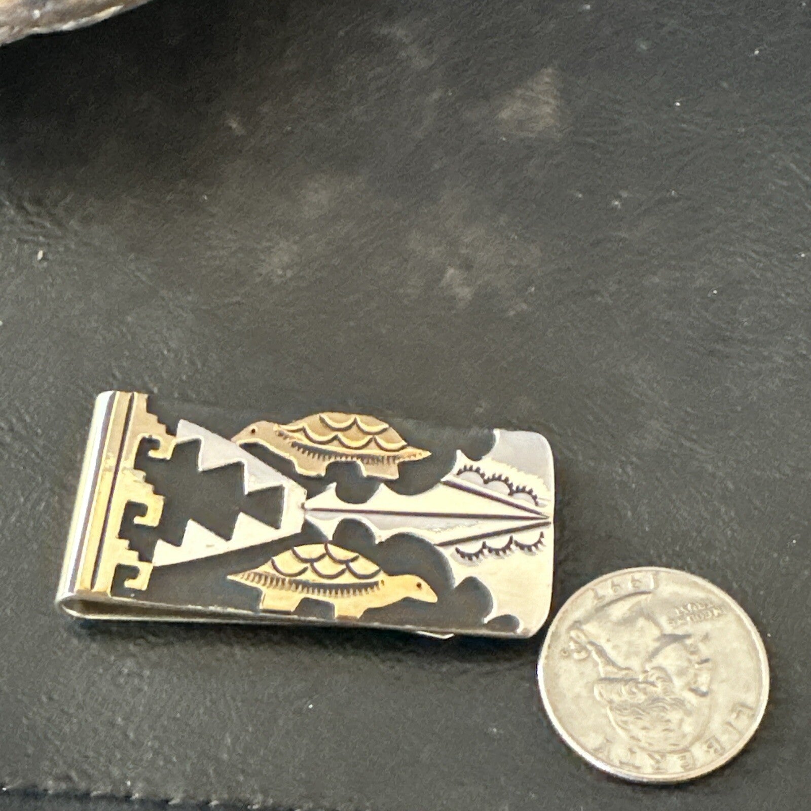 Money Clip Turtles Credit Card Holder Navajo Sterling Silver T&R Singer 17825