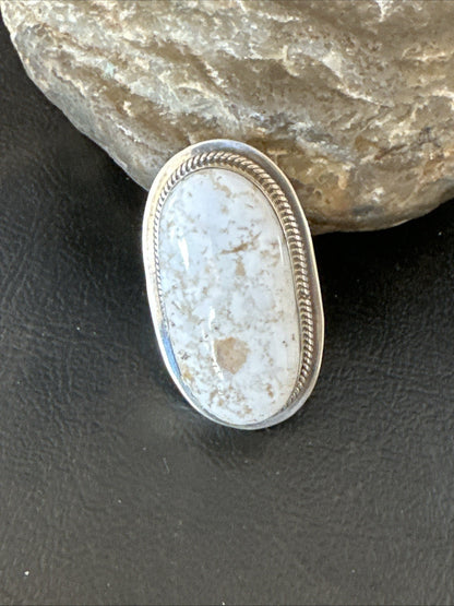 Native American Wild Horse Turquoise Navajo Sterling Silver Ring Size 8 19824