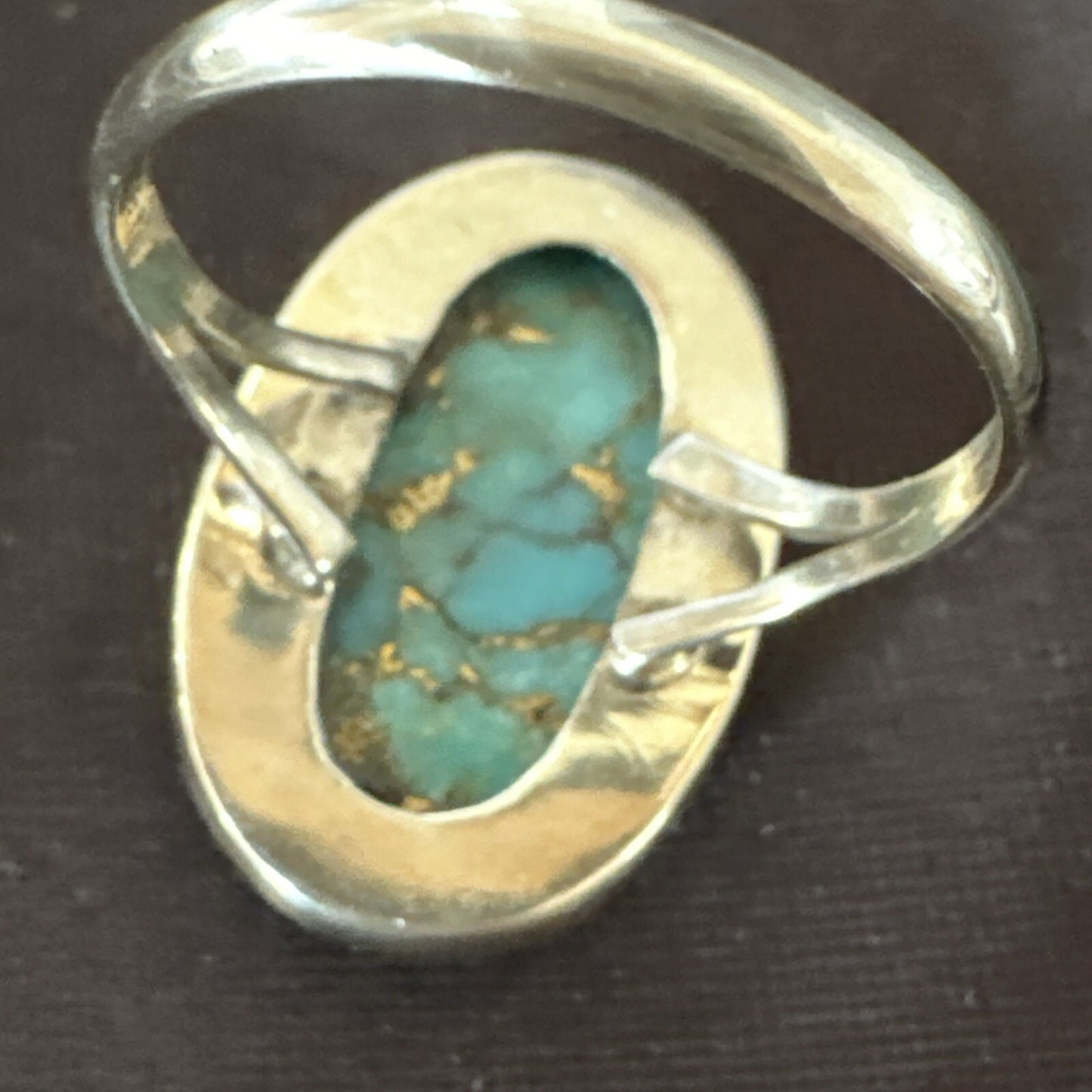 Mohave Native Navajo Sterling Silver Blue Turquoise Ring Sz 10 18245