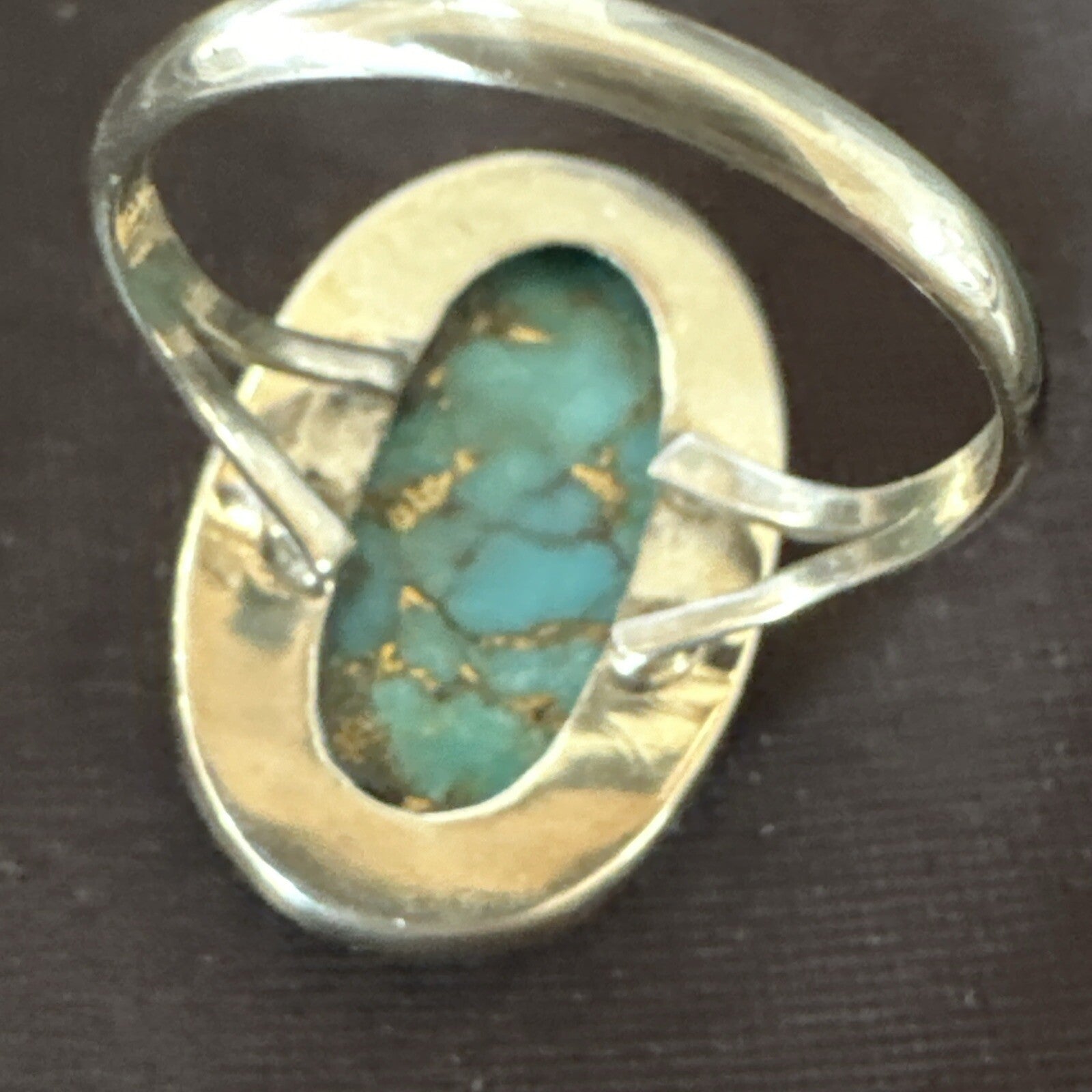 Mohave Native Navajo Sterling Silver Blue Turquoise Ring Sz 10 18245