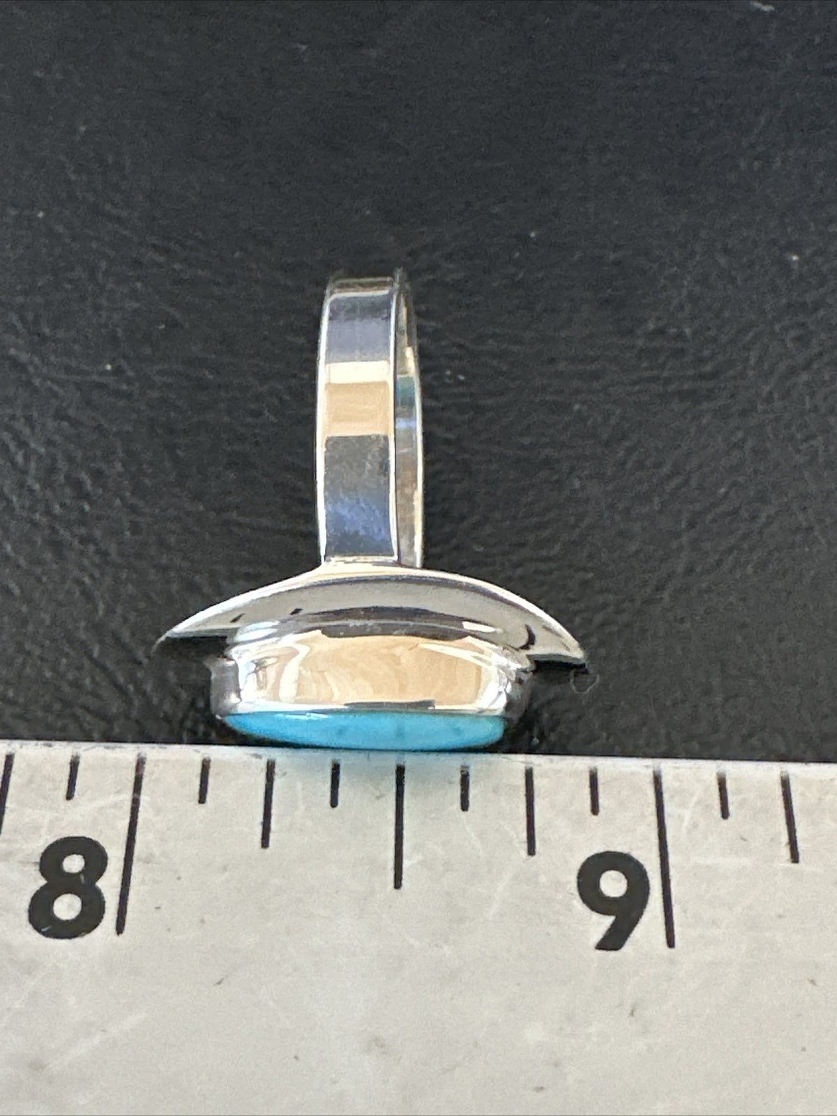 WoMens Sterling Silver Blue Kingman Turquoise Ring Size 7.5 17684