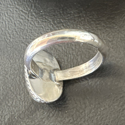 Womens Blue Sonoran Turquoise Navajo Sterling Silver Ring Size 10 18004