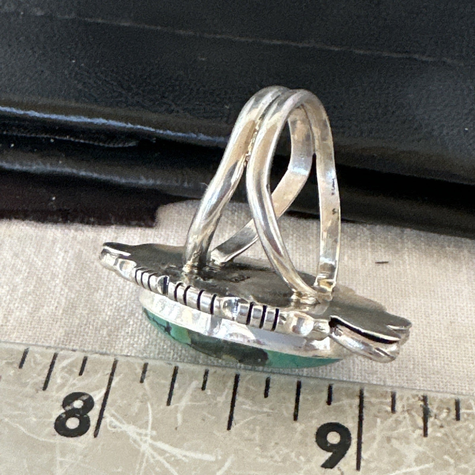 Yazzie Handmade Navajo Sterling Silver  Blue Kingman Turquoise Ring Size 8 19626