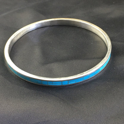 Sleeping Beauty Turquoise Southwestern Sterling Silver Bracelet 10193