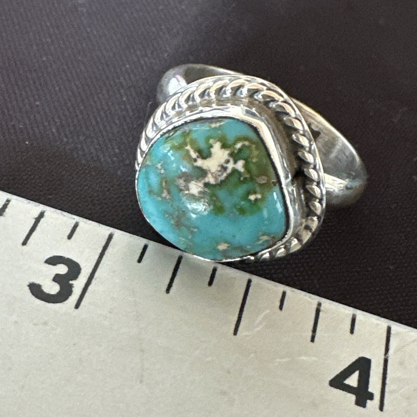 Womens Blue Sonoran Turquoise Navajo Sterling Silver Ring Size 9 18001