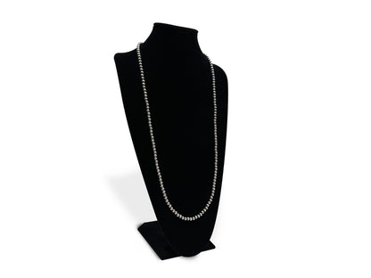 Native American 8mm Sterling Silver Navajo Pearls 36" Single Strand Necklace