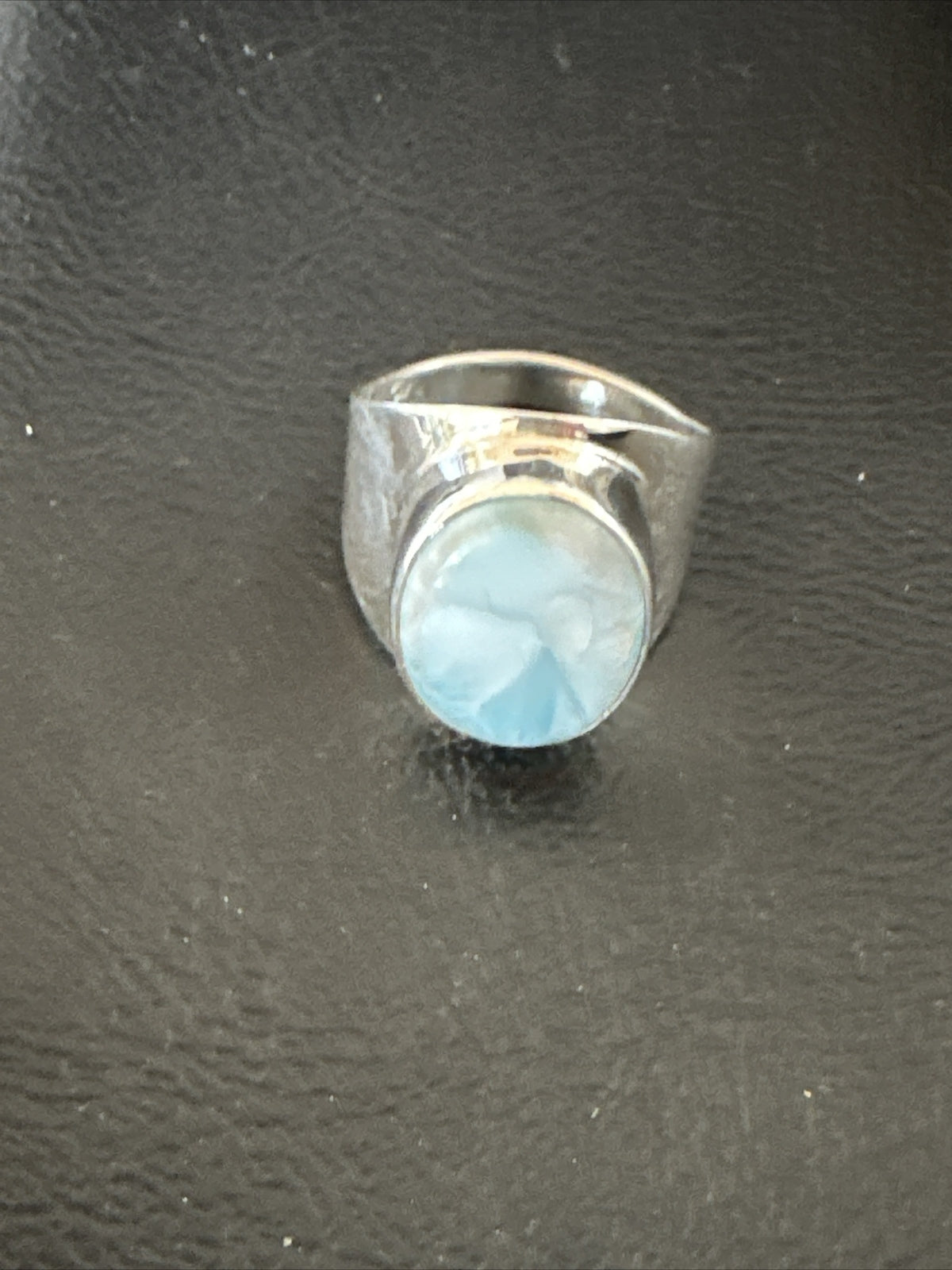 Womens Blue Larimar Navajo Sterling Silver Ring Size 8 17671
