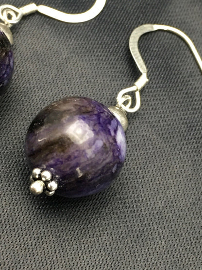Denim Lapis Chunky Southwestern Sterling Silver Dangle Earrings 02804
