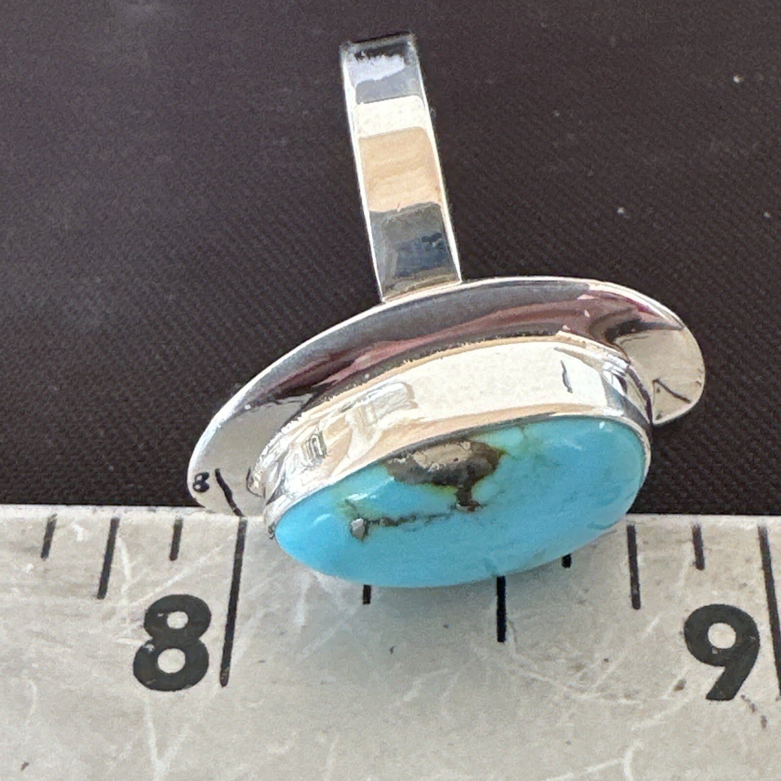 Southwestern Sterling Silver Blue Kingman Turquoise Ring Size 9 18524