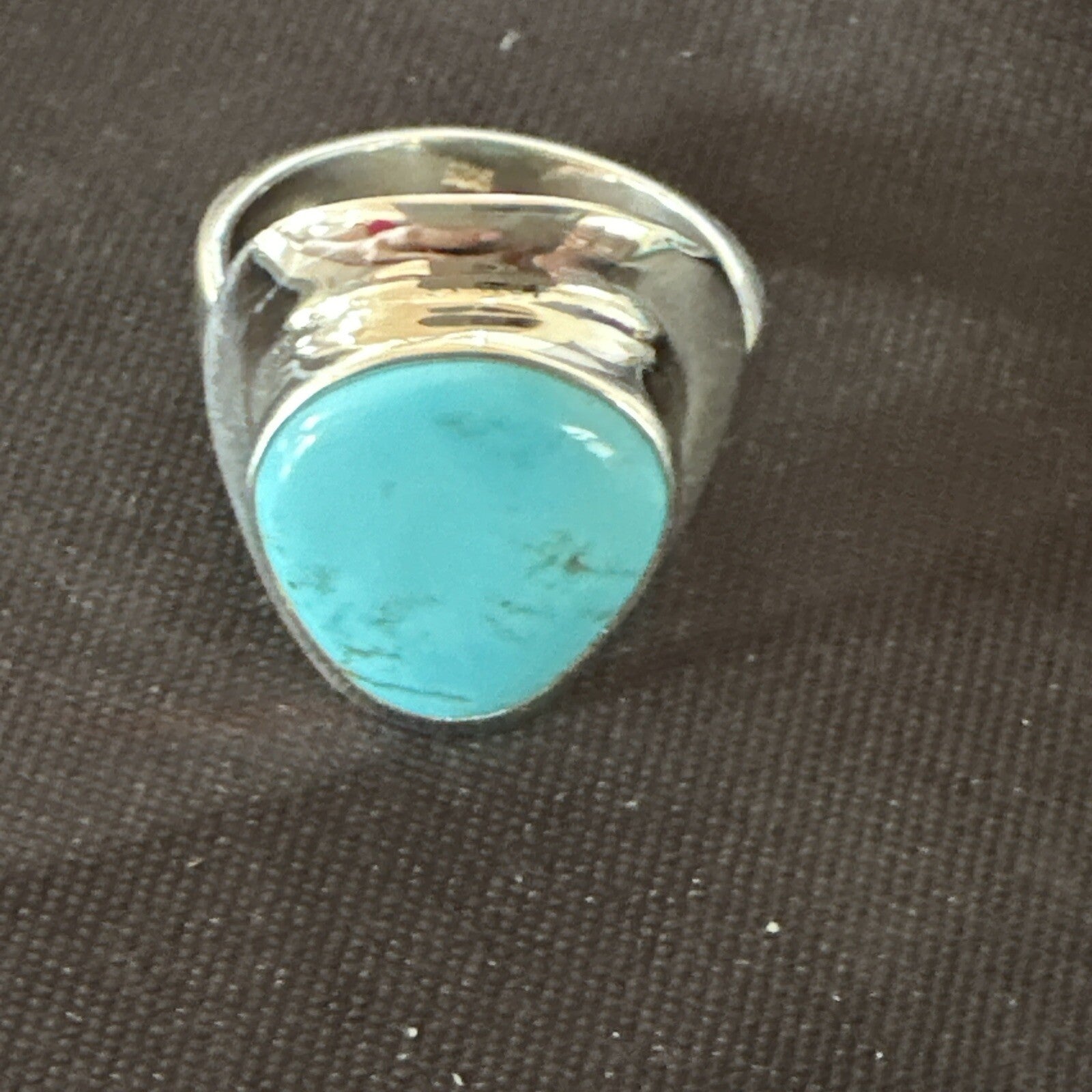 Southwestern Sterling Silver Blue Kingman Turquoise Ring Size 7 18512