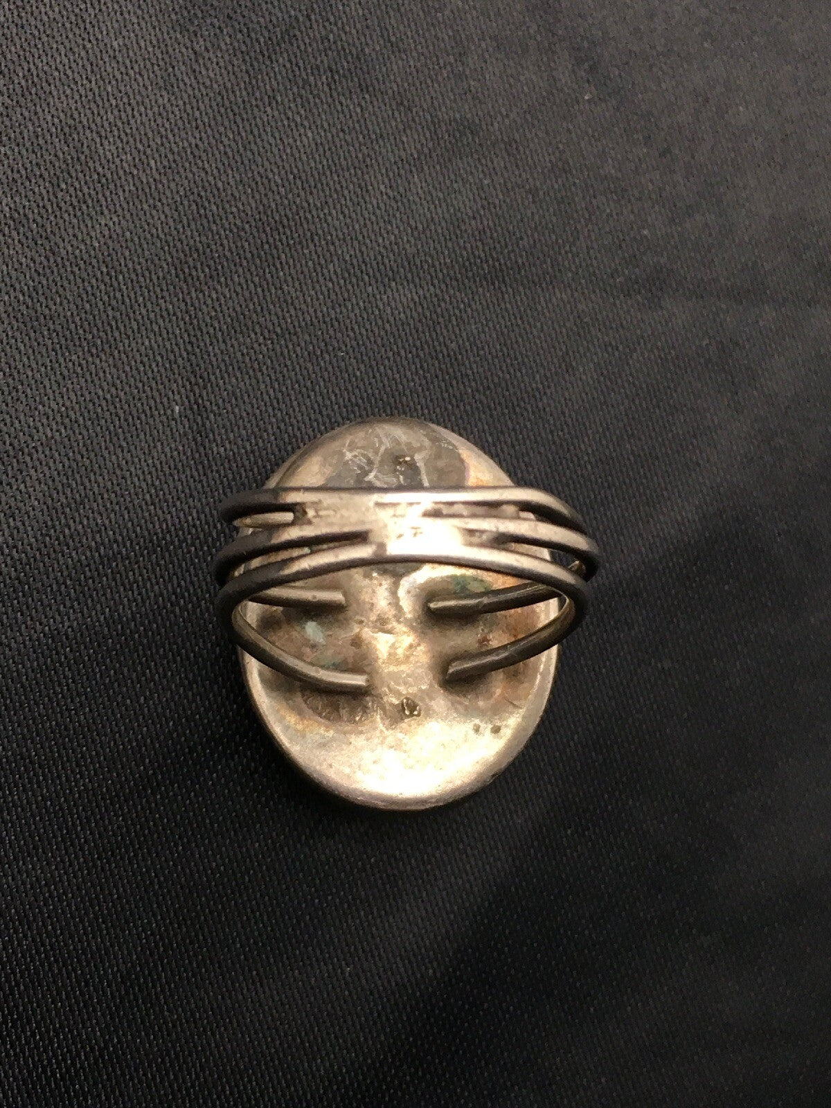 Native American Mens Blue Turquoise Navajo Sterling Silver Ring Sz 6.5 04056