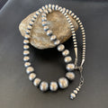 Navajo Pearls Grad Round Seamless Bead Necklace 24" | Sterling Silver | Authentic Native American Handmade