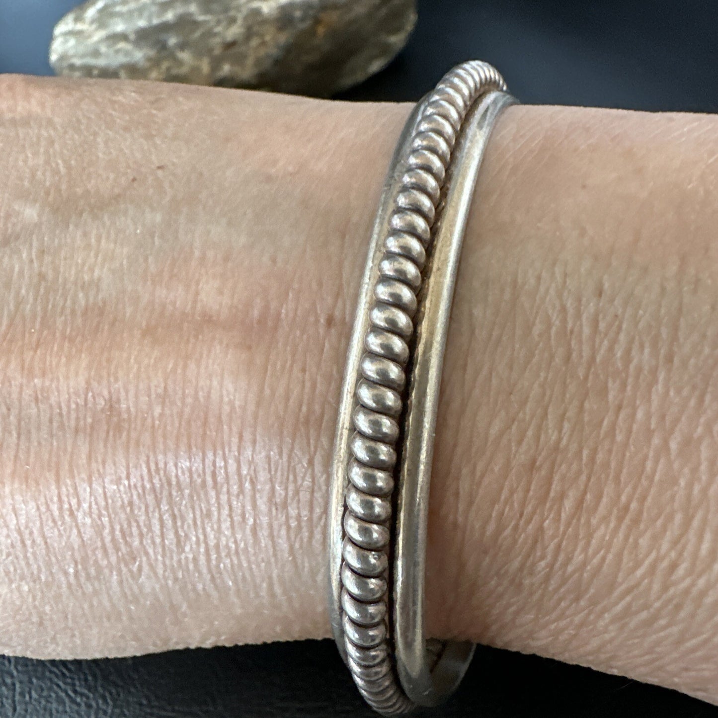 Native American Cuff Bracelet Old Pawn Navajo Sterling Silver 15072