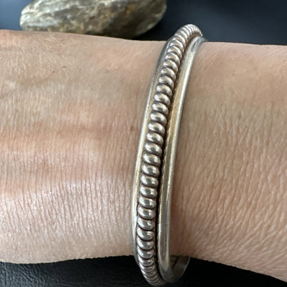 Native American Cuff Bracelet Old Pawn Navajo Sterling Silver 15072