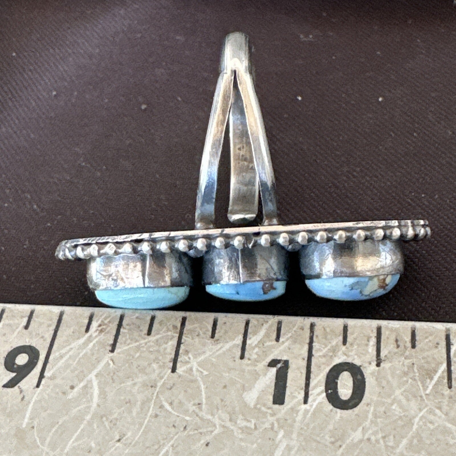 Women Blue Dry Creek Turquoise Navajo Sterling Silver Ring Sz 8 18616