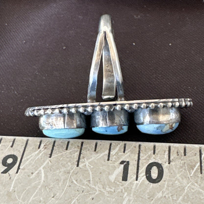 Women Blue Dry Creek Turquoise Navajo Sterling Silver Ring Sz 8 18616