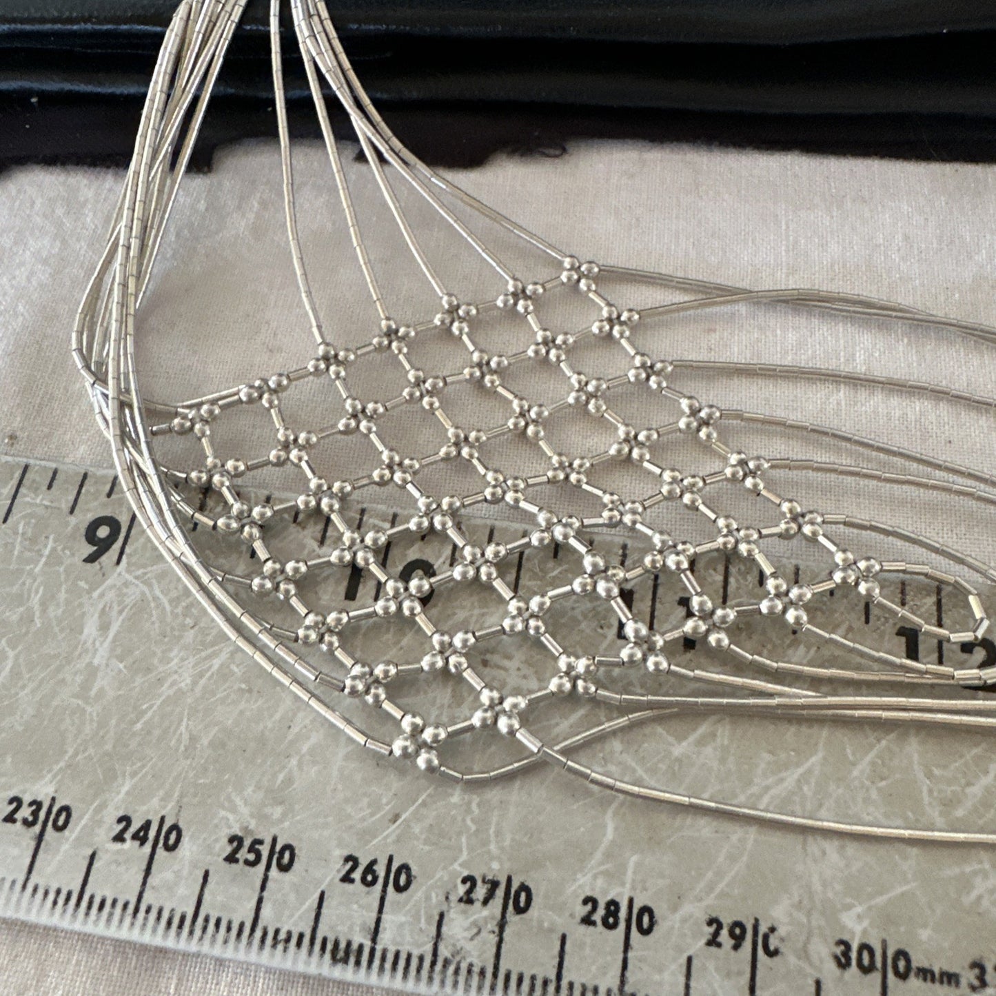 Sterling Silver Heishi Tubes Pendant 7 Strand Necklace 19754
