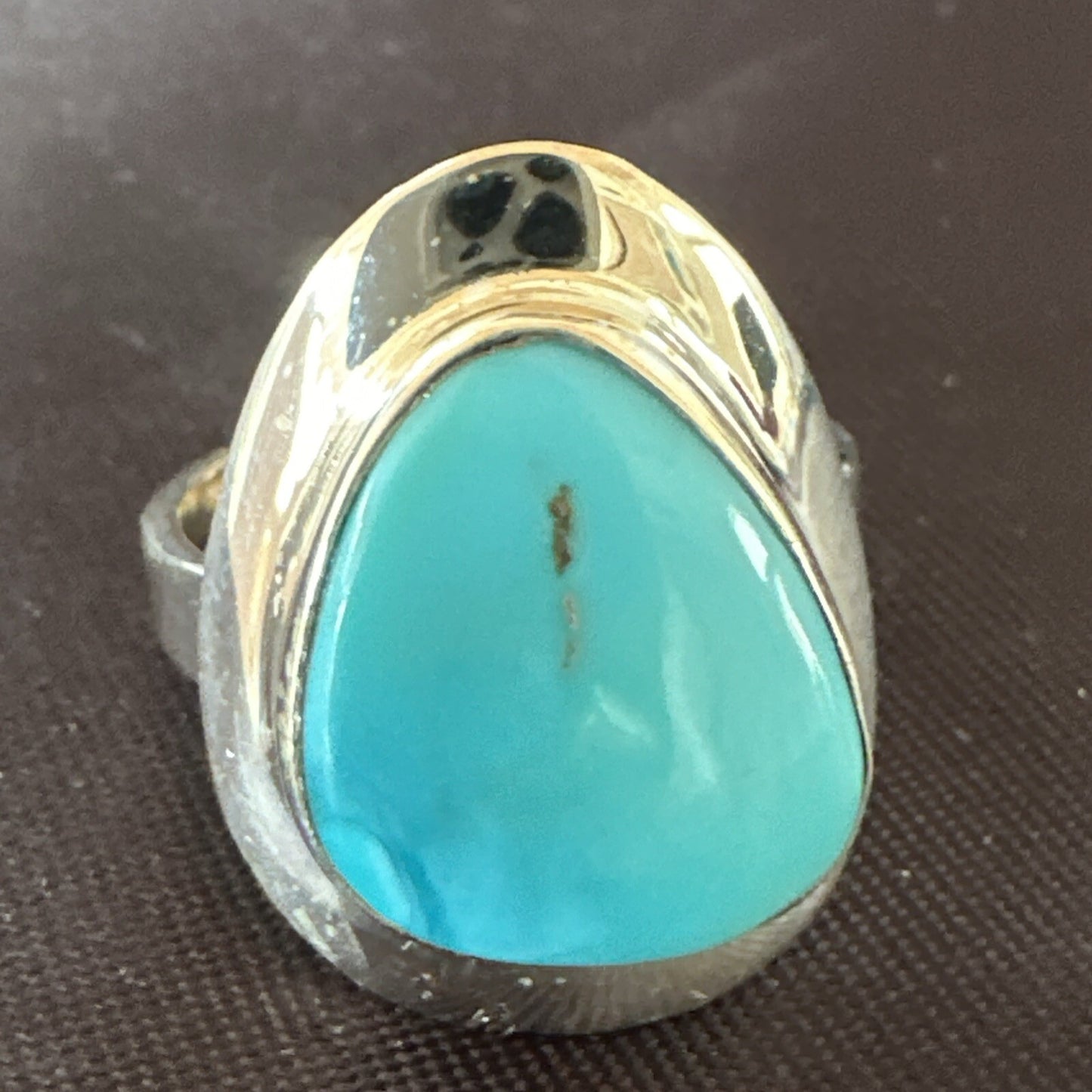 WoMens Sterling Silver Robin Egg Blue Kingman Turquoise Ring Size 9 17734