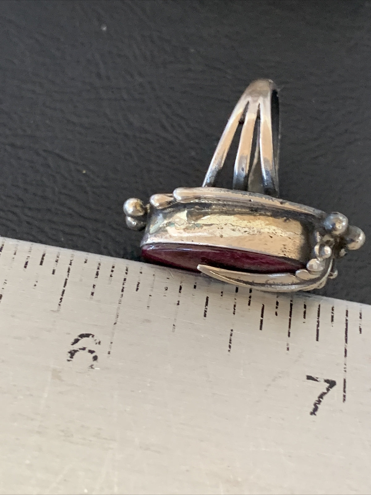 Womens Purple Spiny Oyster Navajo Sterling Silver Ring Size 5.5 03478