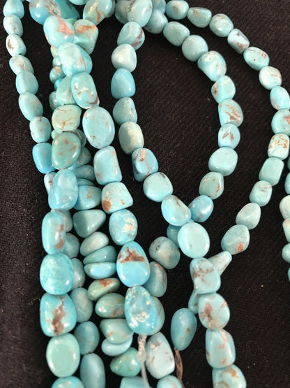 Native Turquoise Nugget Free Form Beads Beautiful Nacozari Set 16 Inch 10057
