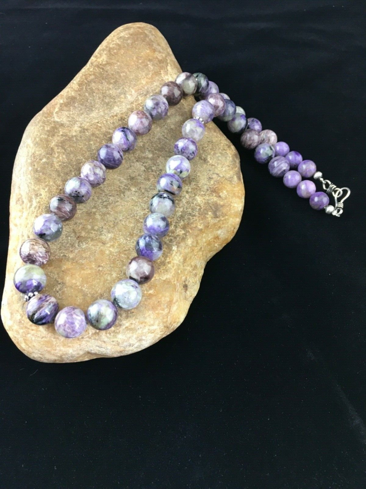 Purple Charoite Navajo Sterling Silver Necklace 20" 1777