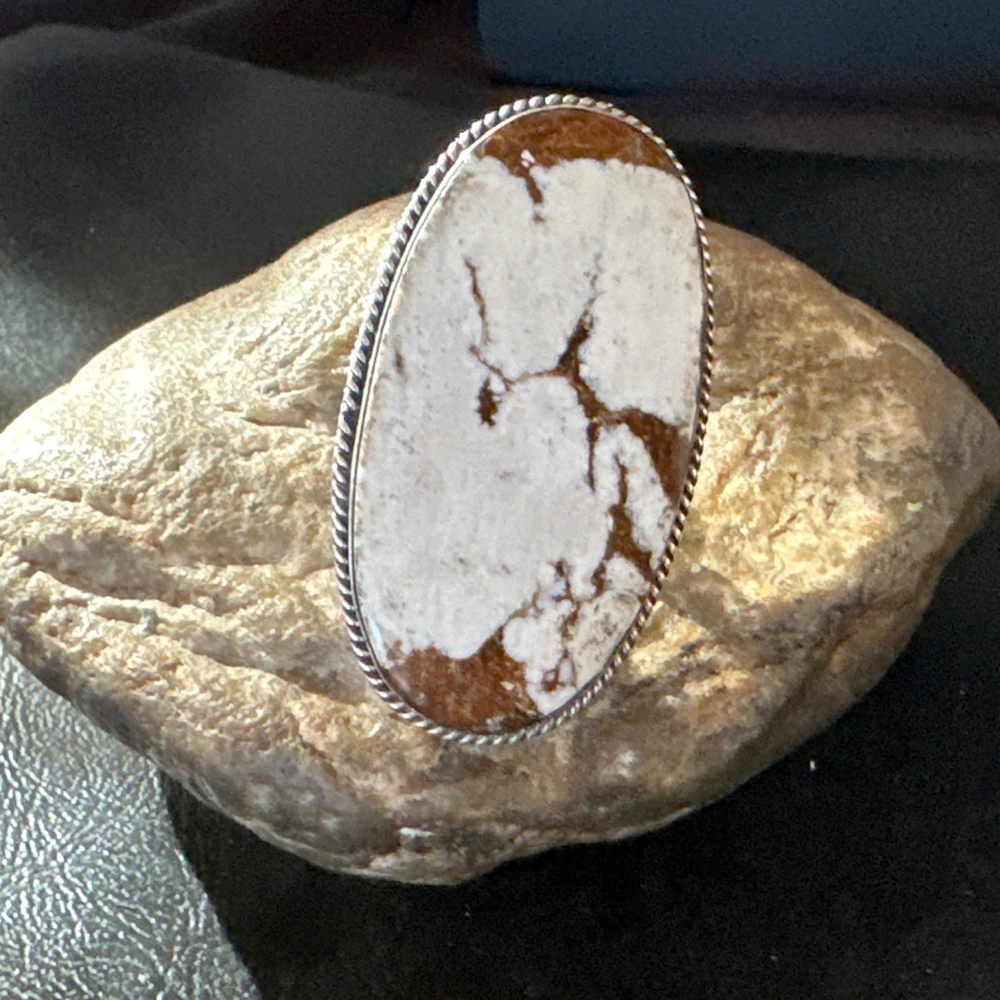 Native American Wild Horse Turquoise Navajo Sterling Silver Ring Size 9.5 19775