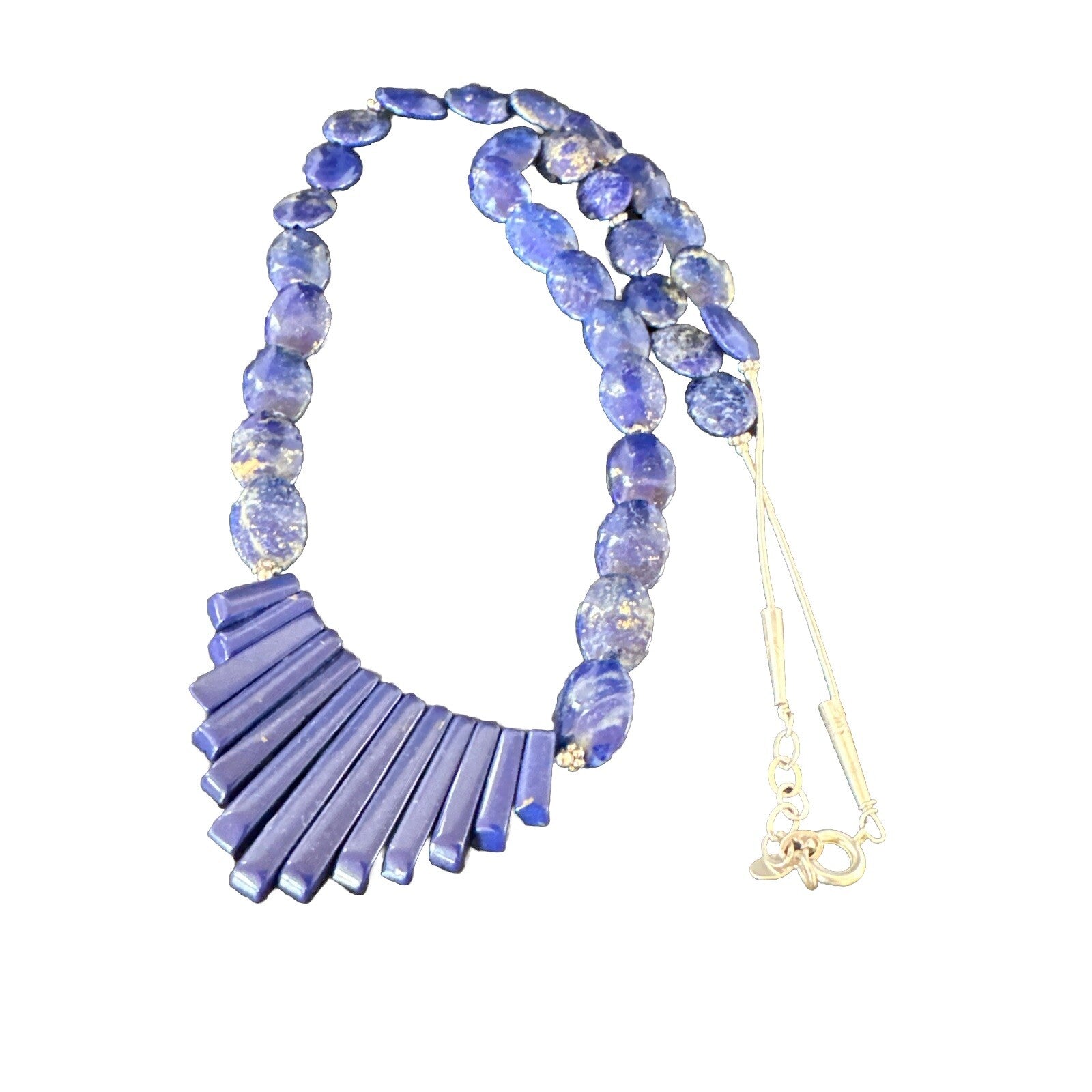 Mens Womens Lapis Lazuli Navajo Sterling Silver 23” Necklace 17748