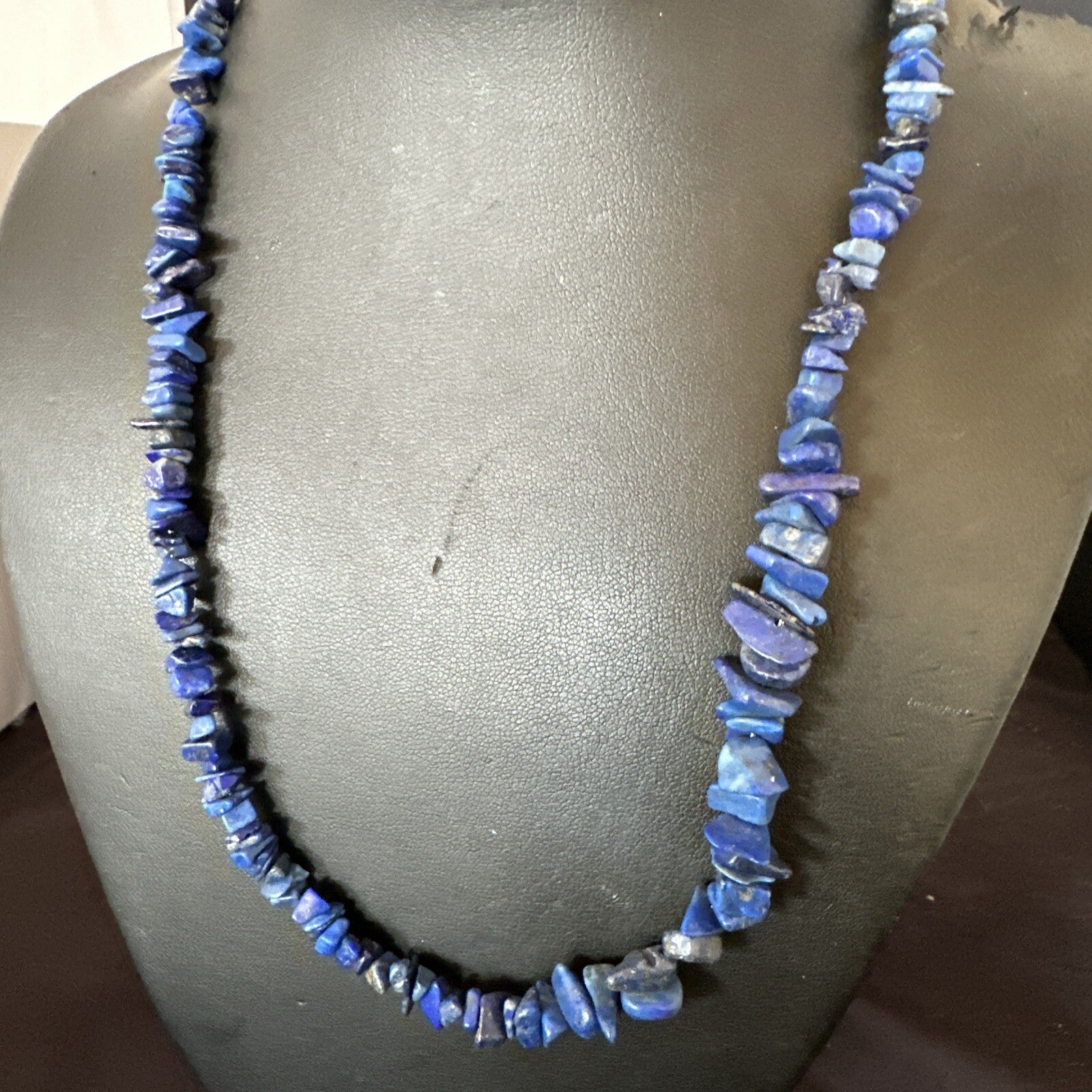 Mens Womens Lapis Lazuli Navajo Sterling Silver 20" Necklace 12903