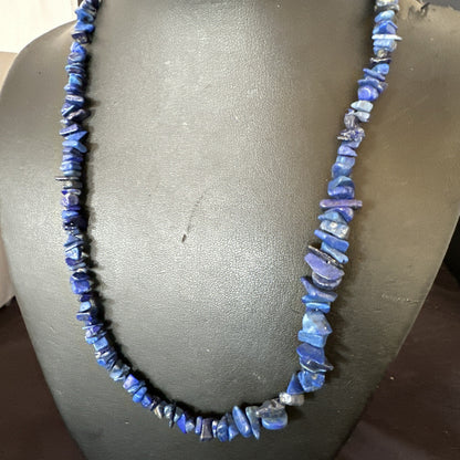 Mens Womens Lapis Lazuli Navajo Sterling Silver 20" Necklace 12903