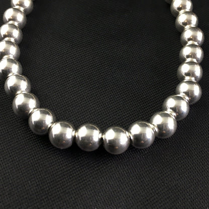 Native American Navajo 7.75” Sterling Silver Beads Bracelet 90108