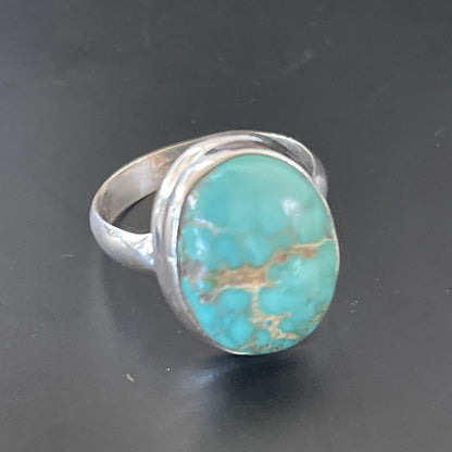 Native American Navajo Sterling Silver Blue Turquoise Ring Size 7 11415