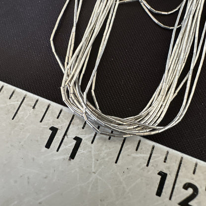 Statement Graduated Bib Heishi Liquid Sterling Silver 49S Necklace 28” 17768