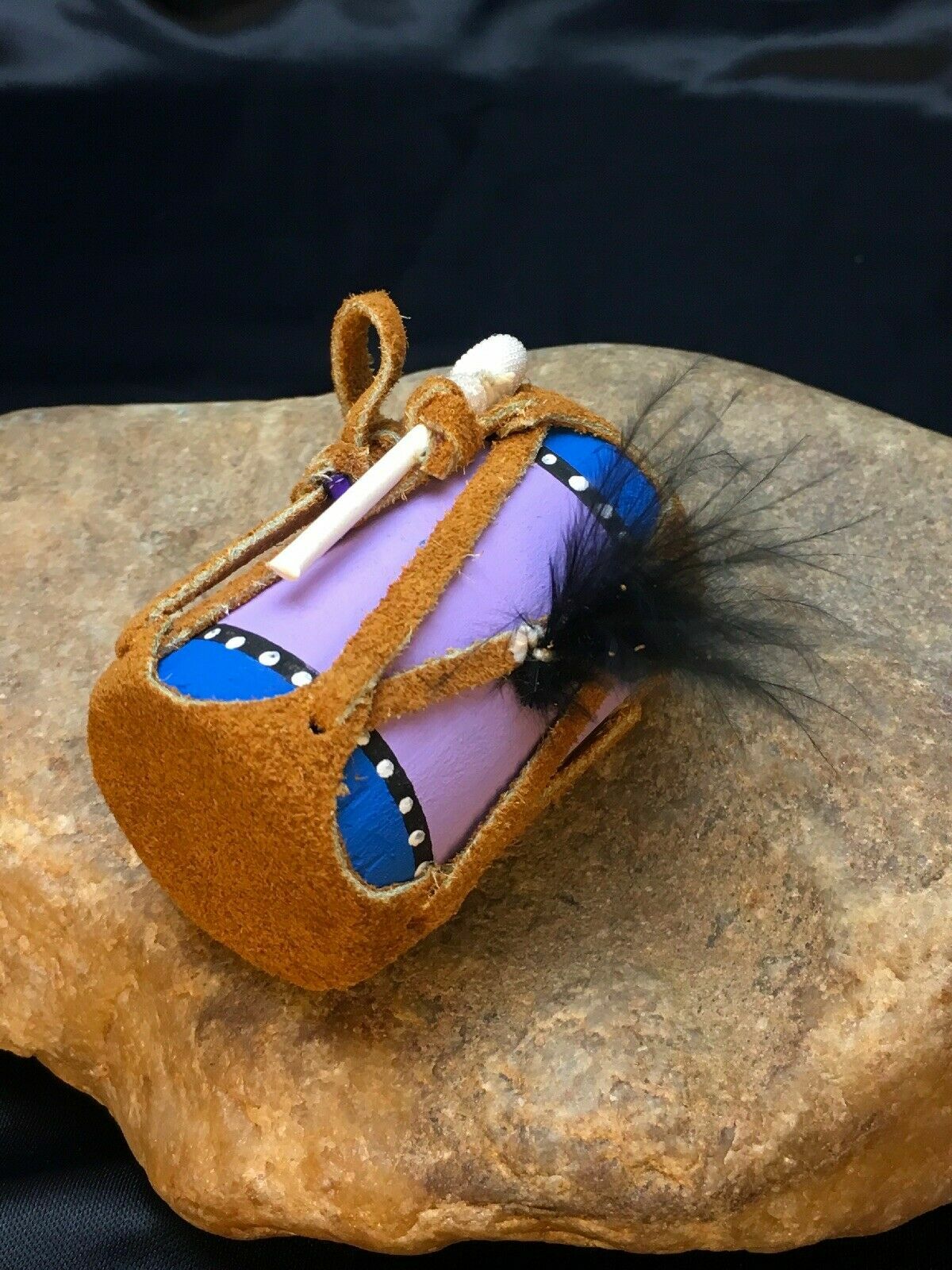 Leather Drum Model 2" Southwestern Car Charm Mirror Dangler 08924