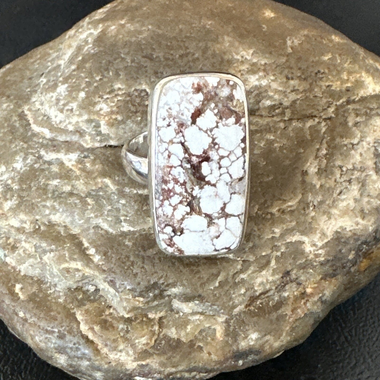 Mens Womens Wild Horse Turquoise Navajo Sterling Silver Ring Sz 7 17343