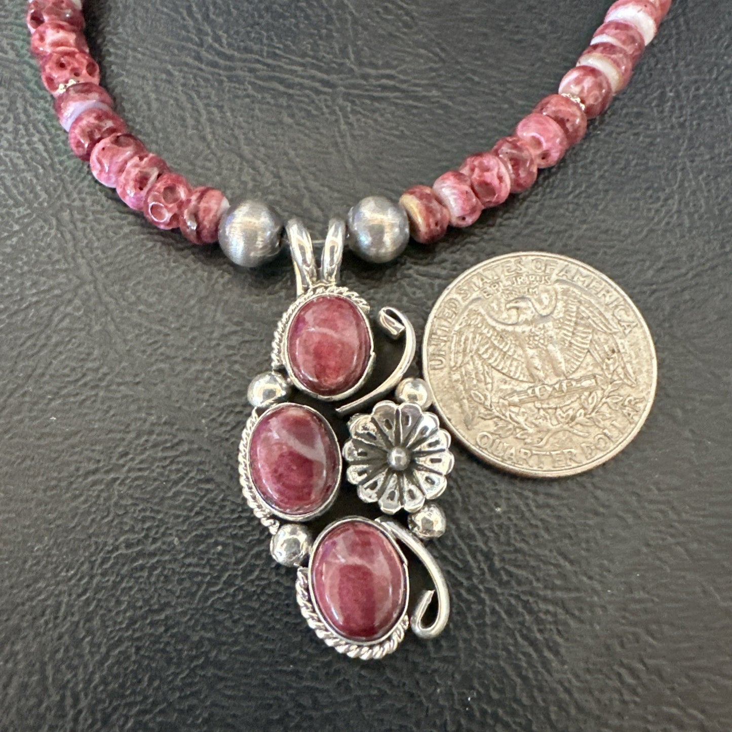 Sterling Purple Spiny Sugilite Pendant Navajo Silver Necklace 19608