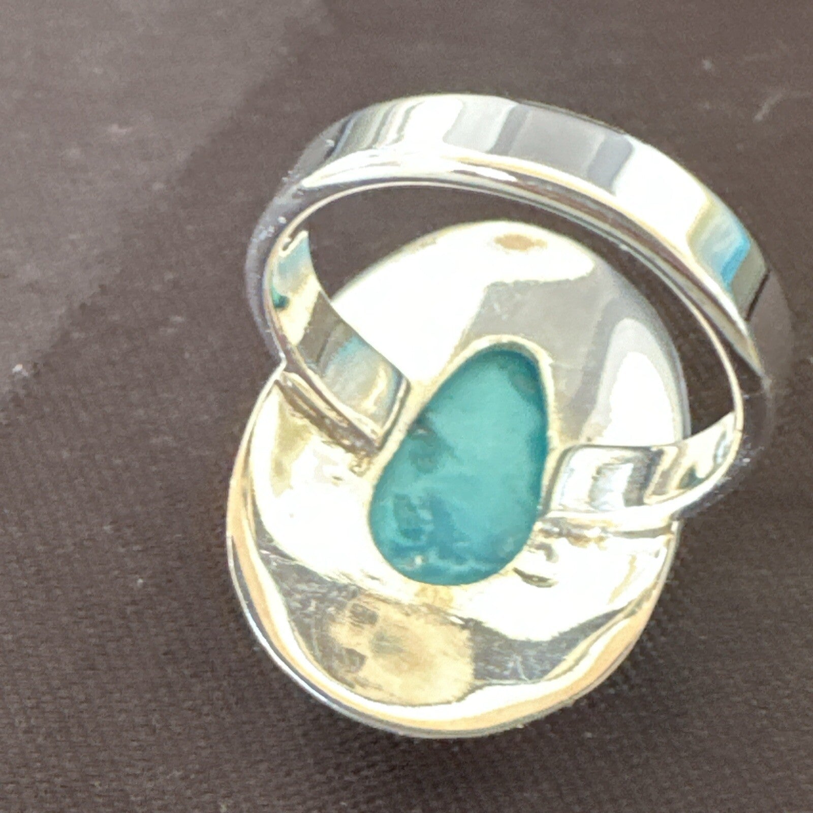Southwestern Sterling Silver Blue Kingman Turquoise Ring Size 7.5 18515