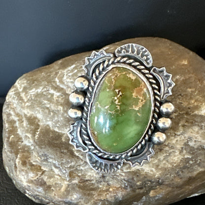H Joe Womens Navajo Sterling Silver Green Turquoise Ring Size 6.5 19358