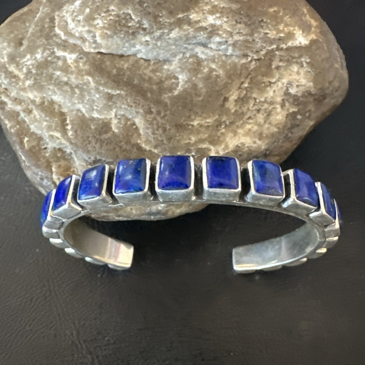 Men WoMens Blue Lapis Lazuli Navajo Sterling Silver Cuff Bracelet 19073