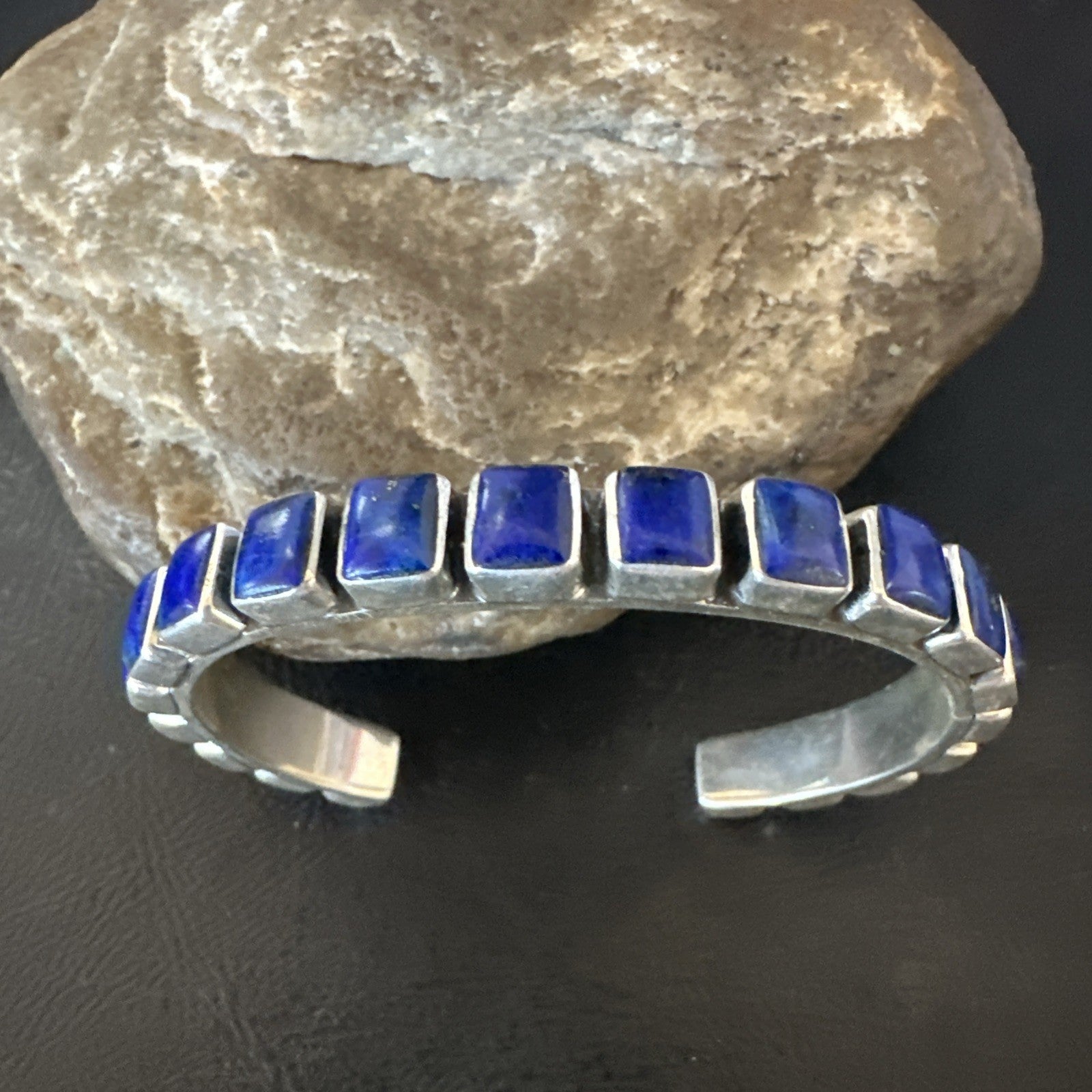Men WoMens Blue Lapis Lazuli Navajo Sterling Silver Cuff Bracelet 19073