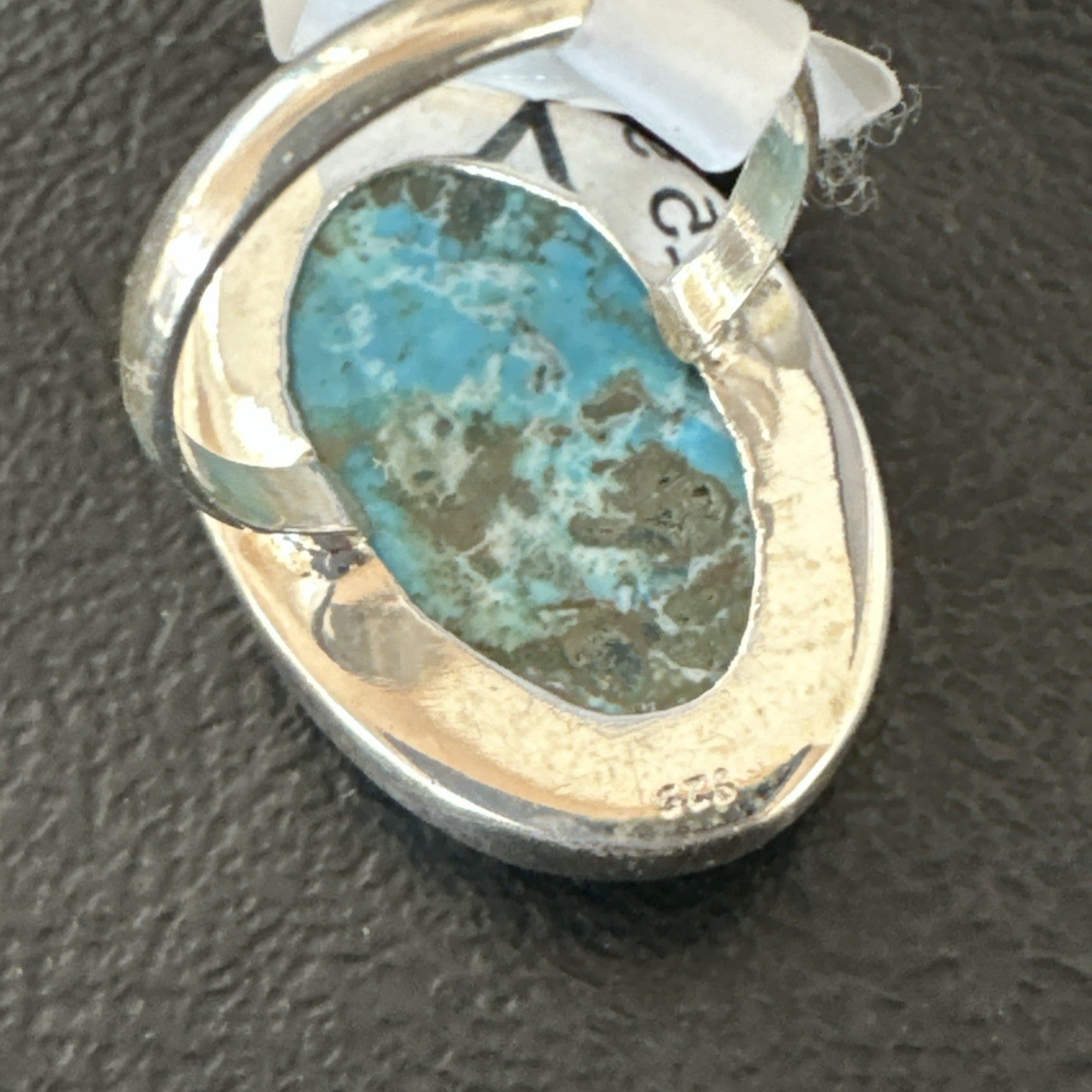 Blue Turquoise#8 Southwestern Sterling Silver Ring Size 7 19737