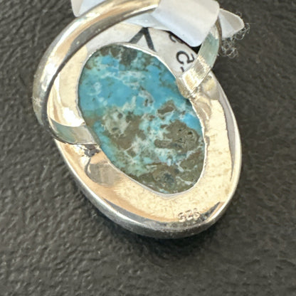 Blue Turquoise#8 Southwestern Sterling Silver Ring Size 7 19737