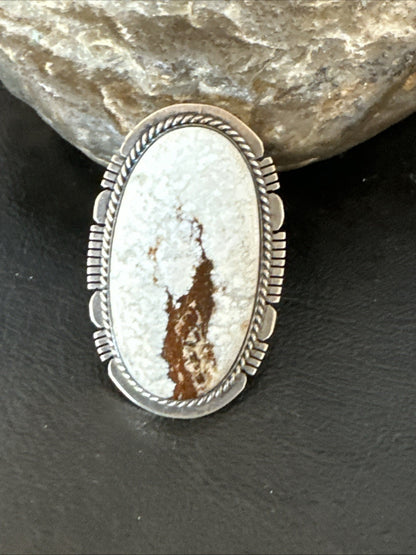 Native American Wild Horse Turquoise Navajo Sterling Silver Ring Size 6.5 19823
