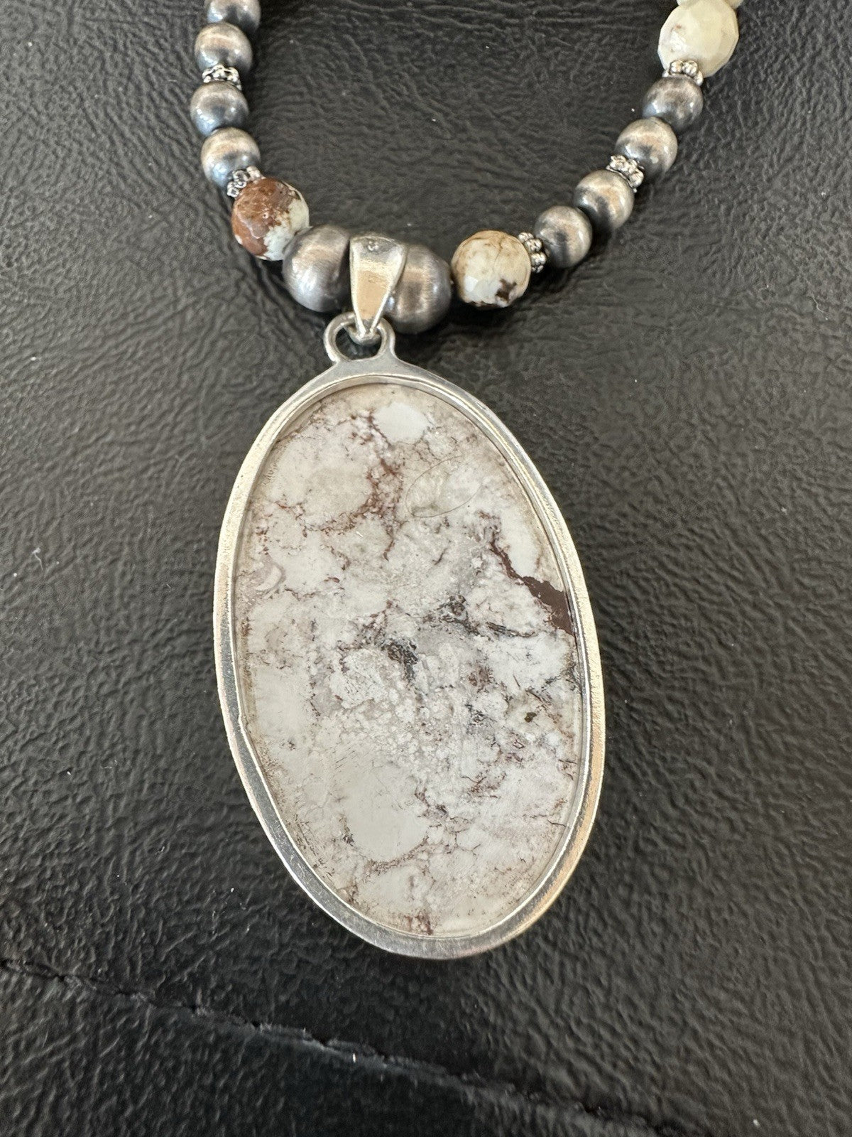Mens Womens Wild Horse Turquoise Pendant Navajo Sterling Silver Necklace 19539