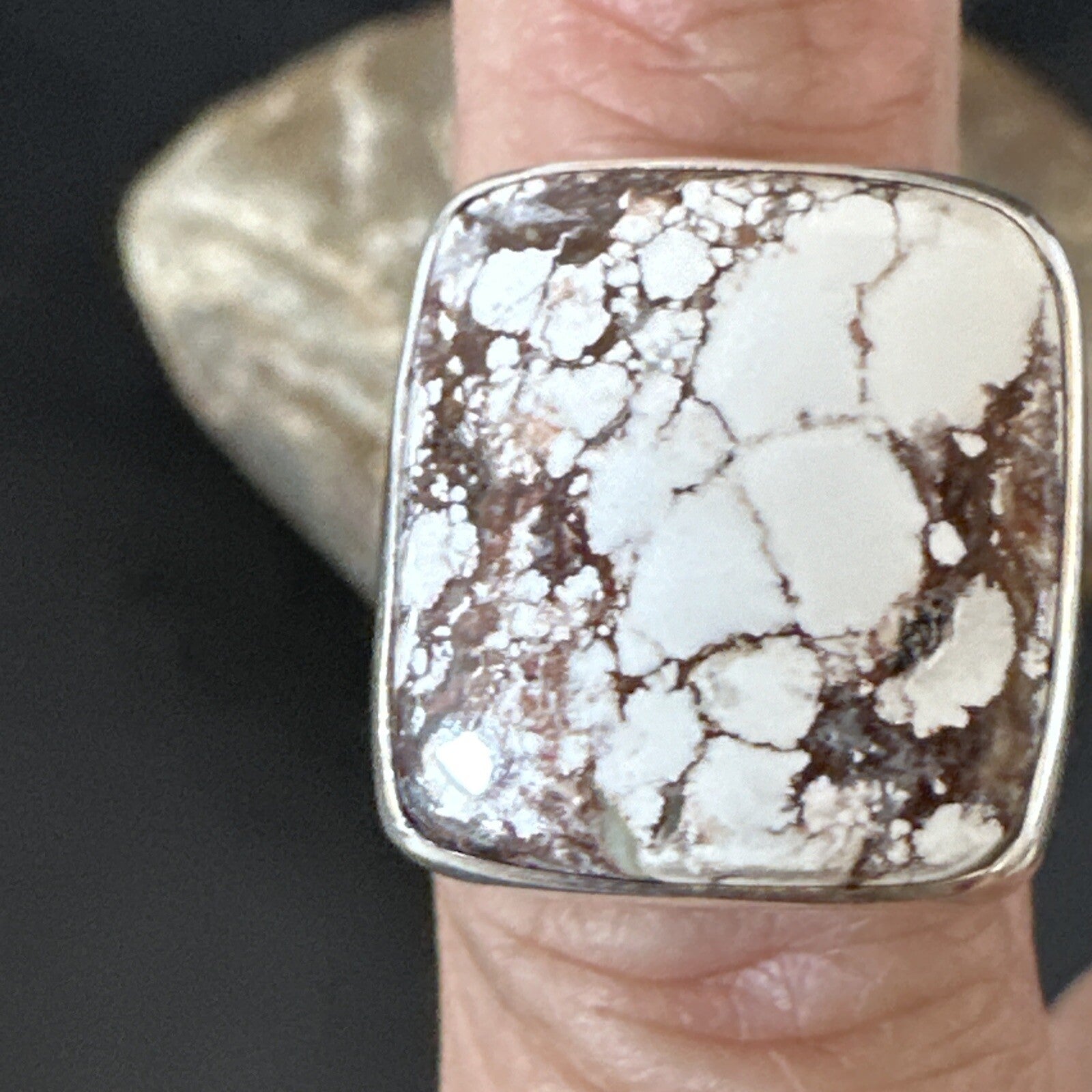 Mens Womens Wild Horse Turquoise Navajo Sterling Silver Ring Sz 7 17346