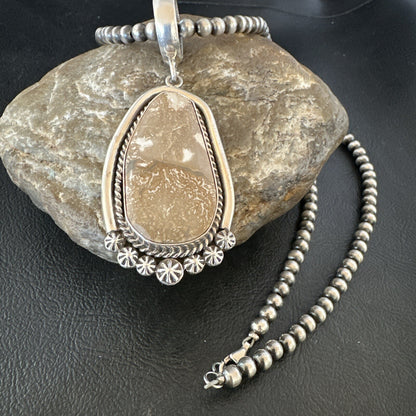 Wild Horse Turquoise Pendant Navajo Sterling Silver Necklace 17046
