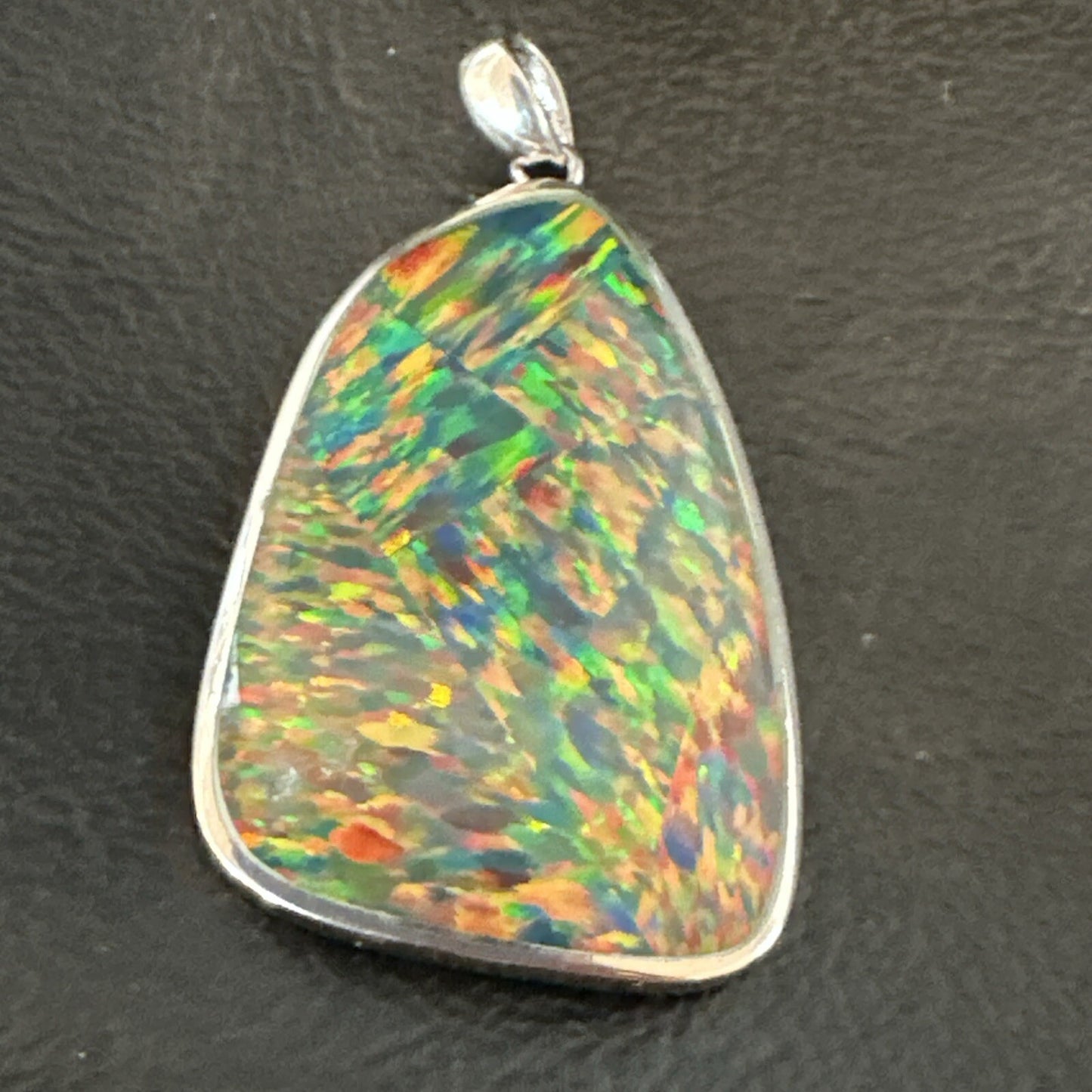 Mens Womens Multicolor Gilson Opal Navajo Sterling Silver Inlay Pendant 18611