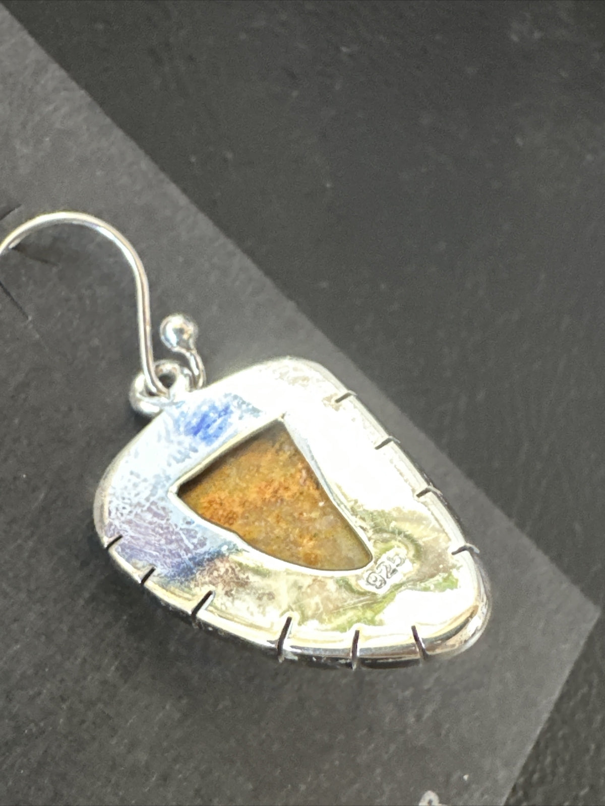Womens Bumblebee Jasper Navajo Sterling Silver Earrings 15832